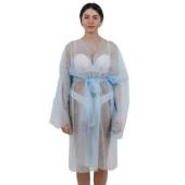 Халат Эконом с рукавами СМС 20г/м2 голубой, р.110 см 