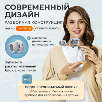 Ингалятор небулайзер меш Feellife Air Kids, портативный, беспроводной (1)
