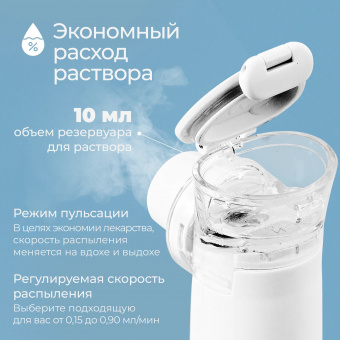Ингалятор небулайзер меш Feellife Air Pro IX, портативный, беспроводной (6)