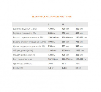 таблица размеров